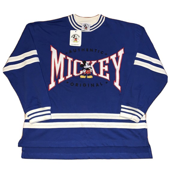Vintage NWT Disney Mickey & Co. Authentic Original Long Sleeve Striped Shirt M/L - Picture 1 of 8